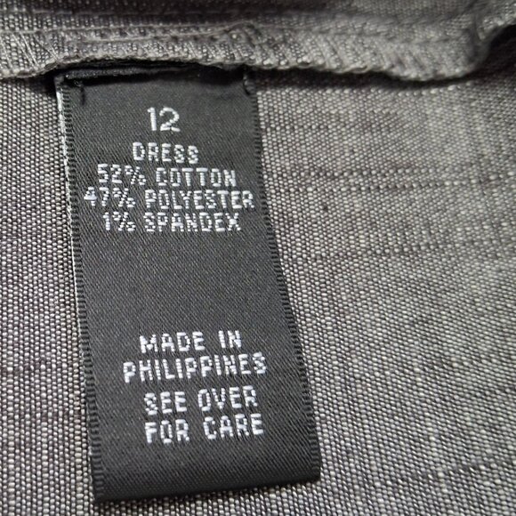 AGB Womens Sheath Dress Size 12 Gray Woven Princess Seams Back Zip - Picture 12 of 12